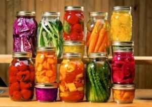 Jars of produce