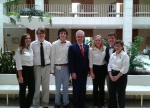 Catawba County Youth Council teens and 4-H’ers with Senator Andy Wells