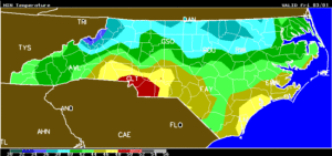weather map for North Carolina