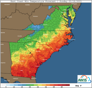 Cover photo for Frost/Freeze Advisory: Mid 20s Early Next Week.