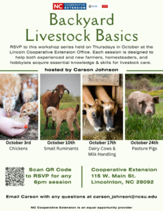 Cover photo for Backyard Livestock Basics Workshop Series